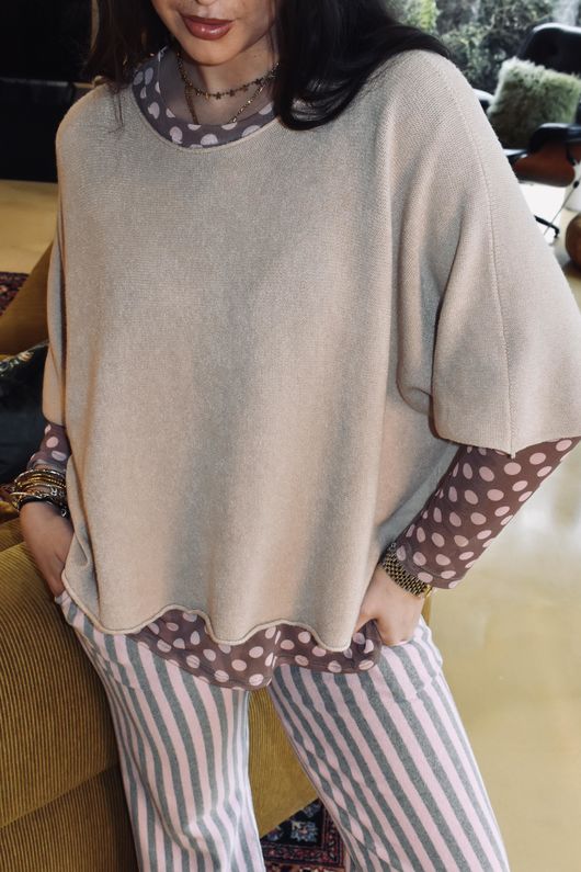 Bobby Mesh Layering Top Dopamine Dot Mocha Blush /5